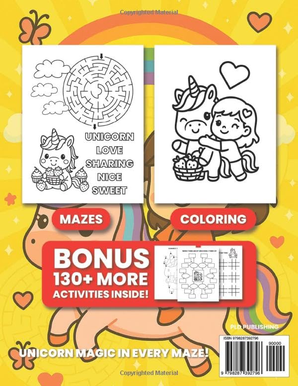 The Ultimate Unicorn Maze Book For Girls Age 4-8: With 60+ Mazes, Coloring, And More! Perfect for Kids, PreK, Kindergarten, Preschool Graduation Gift, Travel & Unicorn Party Favors (Activity Books) image 3