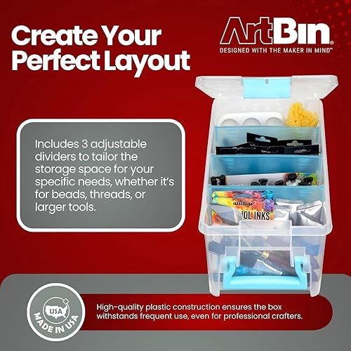 Miniatura 7 de ArtBin 6925AA Semi Satchel con divisores extraíbles, organizador portátil de arte y manualidades con asa, [1] estuche de almacenamiento de plástico