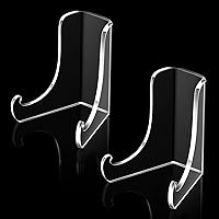 Vista 1 de Chunful 2 soportes de placa de acrílico transparente, caballetes de acrílico transparente con estantes de soporte profundo para exhibir tarjetas