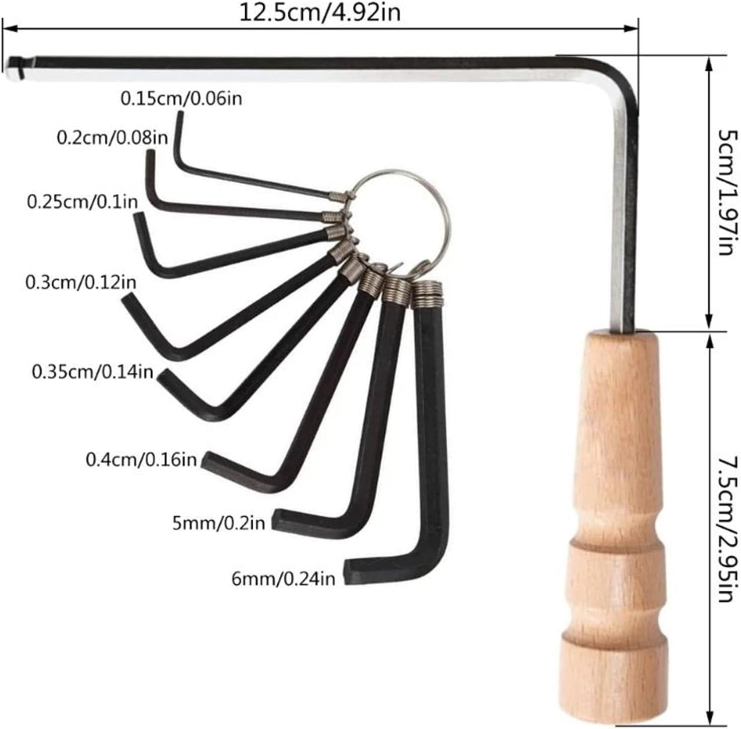 アコースティックギタートラスロッドレンチセット ほとんどのギターネック、ブリッジ、トラスロッド、ノブ、ナットロック用のギター修理ツー