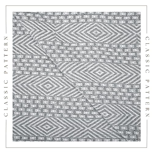RAJRANG Throw Blanket for Sofa Bed and Couch Soft Cotton Reversible Farmhouse Throws for Settee Arm Chair Cover Decor Wild dove Grey 127 x 152 cm - Image 4