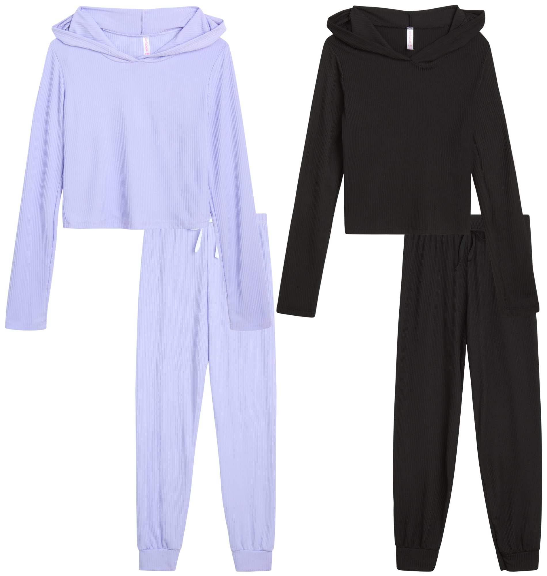 Sweet Hearts Set tuta da ragazza – 4 pezzi leggero a costine pullover felpa con cappuccio e pantaloni della tuta: Made in USA