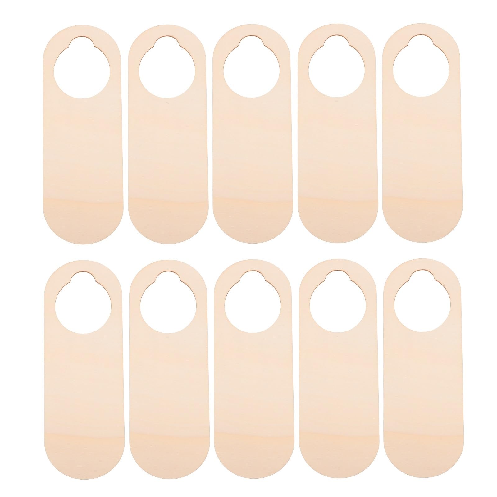 ZRHWSPD PVC Door Knob Hangers 10pcs Blank Doorknob Sign Boards Door Knob Wooden Signs Not Do Disturb Hanging Tags Up(Style 2)