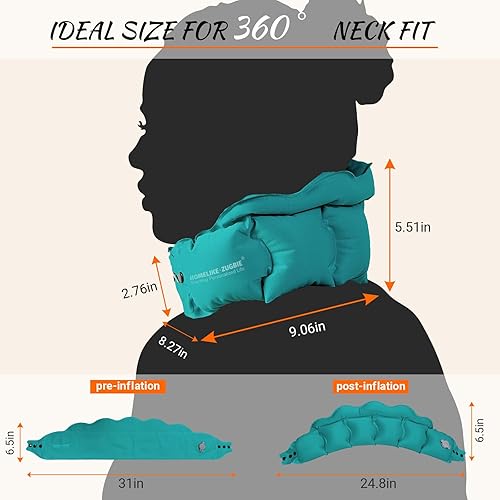 Miniatura 13 de Almohada inflable de viaje para avión, almohada inflable para el cuello, para viajes, oficina, siesta, soporte para el cuello, compra 1 y obtén 3 C