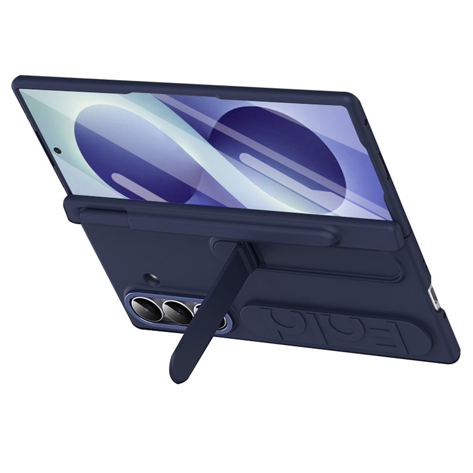 Custodia Stand Per Samsung Galaxy Z Fold 8 Ultra, Penna, Cinturino, PC | Cover PC robusta con stand, portapenna e cinturino. Antishock, antiscivolo, pellicola protettiva(Blue)