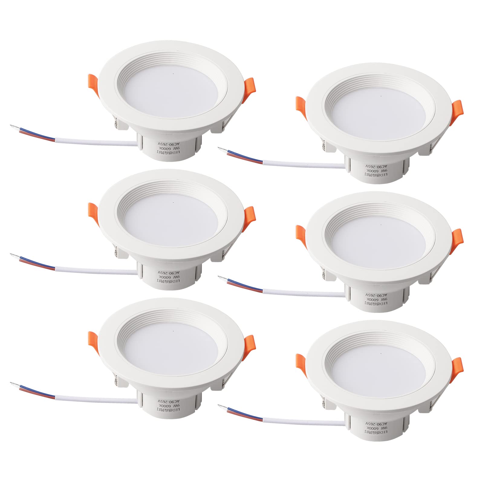 Yctze Lampa sufitowa LED z czujnikiem ruchu, 6000 K Rgy Efficient Nlight na korytarz, balkon, schody, łatwa instalacja i wszechstronne zastosowanie, 5 W, 6 szt. (9 W, 6 szt.)