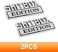 Vista 4 de VAGURFO Paquete de 2 Emblemas Edición Shitbox, Adhesivo 3D para Coche, Emblema Personalizado 3D, Adhesivo para Guardabarros, Placa de Identificación