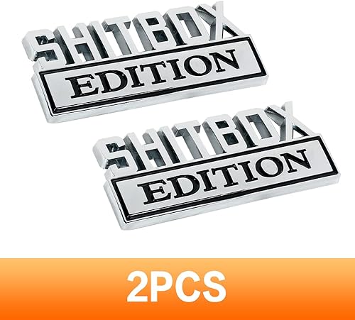 Miniatura 4 de VAGURFO Paquete de 2 emblemas de edición Shitbox, calcomanías 3D personalizadas, repuesto compatible con la mayoría de autos, camiones, SUV