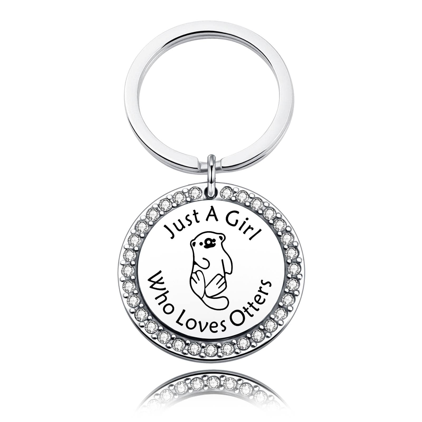 Otter Gift Just A Girl Who Love Otters Keychain Cute Otter Gift Funny Animal Jewelry Otters Lovers Gifts