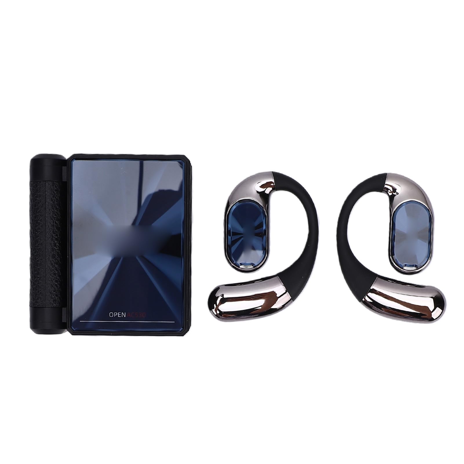 Fockety Écouteurs Bluetooth, écouteurs à Crochet d'oreille à Double Pliage avec Bluetooth 6.0 IPX5, Pilotes de Conduction d'air étanches de 14,2 Mm, pour la Course à Pied, (Black)