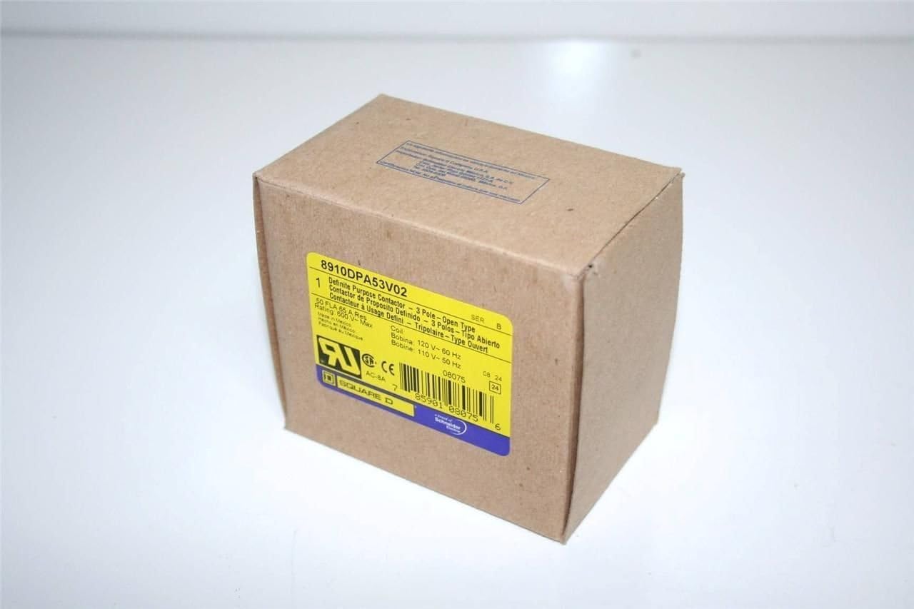 SCHNEIDER ELECTRIC 8910DPA53V02 Contactor 600-Vac 50-Amp Dpa Plus Options Electrical Box, Black