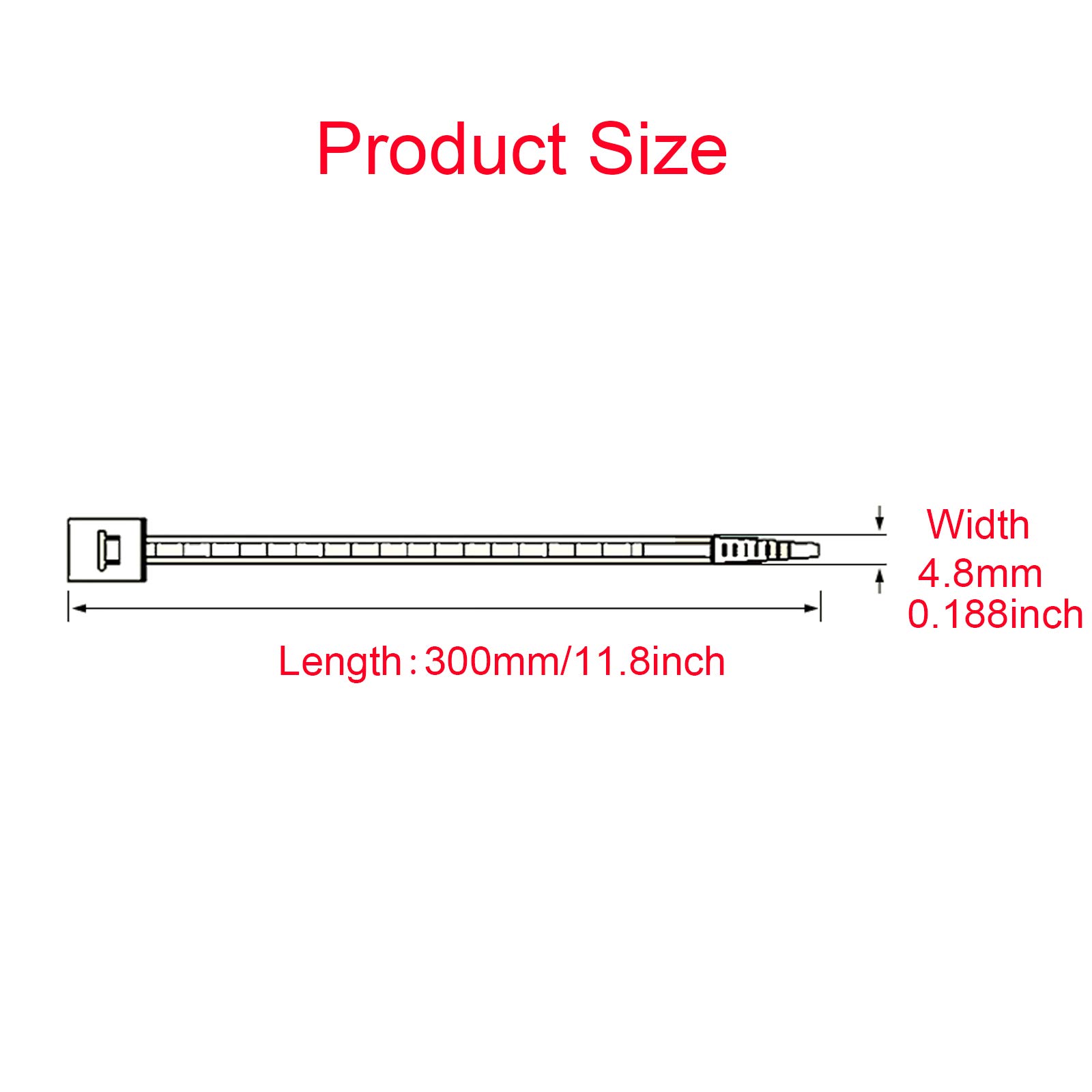 SePkus Fascette per Cavi Larghezza 4,8 mm Fascette Fascette Premium in Nylon 4 Lunghezze Disponibili 250 Pezzi (Bianco), 4,8 mm x 250 mm (250 Pezzi) (Bianco 4,8 mm x 300 mm (250 Pezzi))