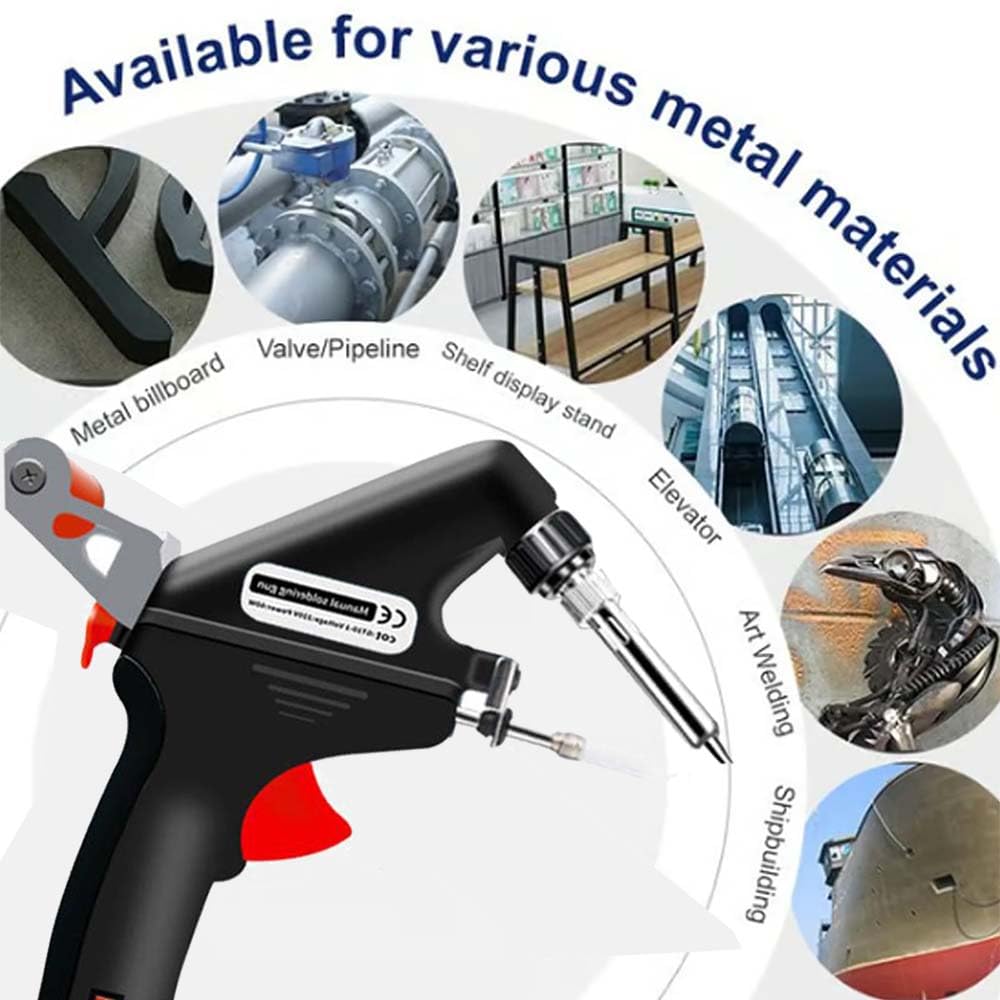 Internally Heated Industrial Laser Welding Tools, 【Upgrade】Laser Welding Gun, Automatic Corded Solder Iron Internal Heat, Manual Soldering Gun for Industrial Home DIY (Black)