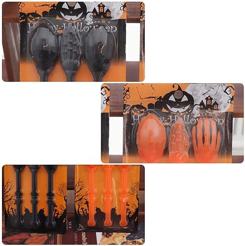 Miniatura 9 de TOYANDONA Juego de 6 cucharas de tenedor de Halloween con diseño de calavera y esqueleto, cubertería para cena, regalos para Halloween, hogar, bar,