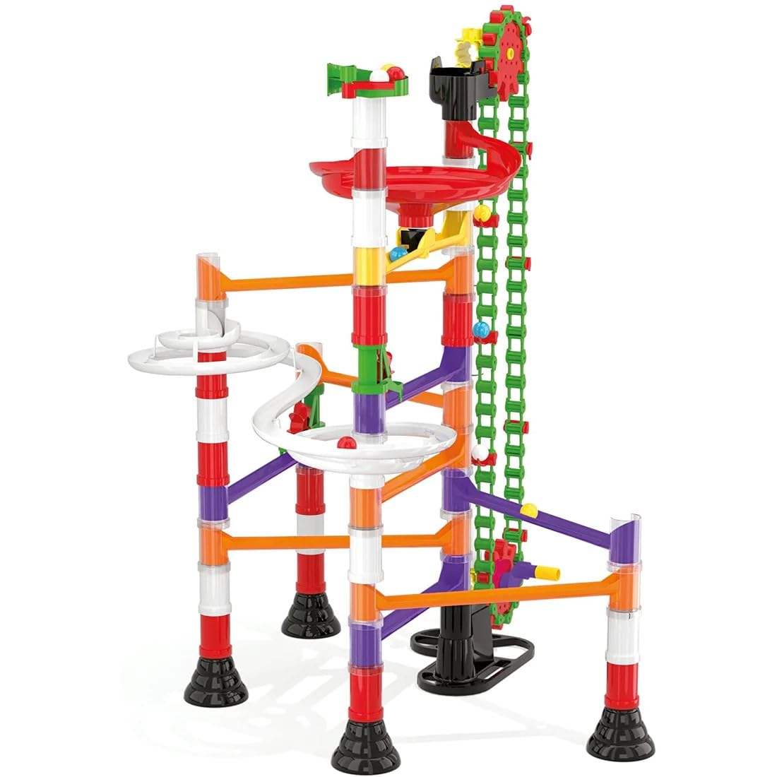 Quercetti Migoga Marble Run Elevator, Circuit Billes Enfant, Jeu de Construction, Cadeau Fille 5 Ans +, Jouet Educatif, Jeux Exterieur Enfant, Made in Italy
