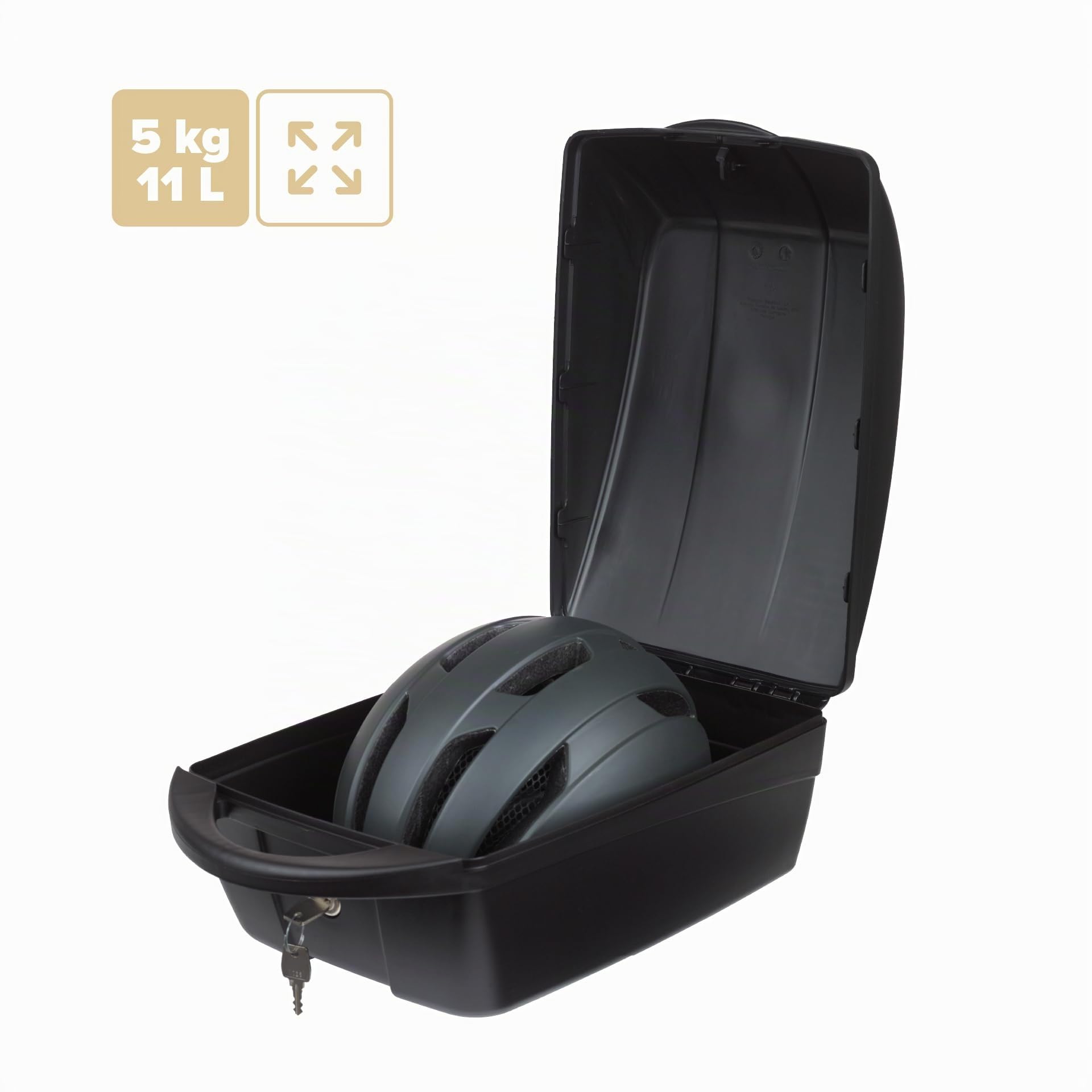 POLISPORT 8870100002 – Bauletto posteriore bici 11L, chiudibile e impermeabile, baule robusto per bici, compatibile con portapacchi MIK e MIK-HD SnapLock, nero