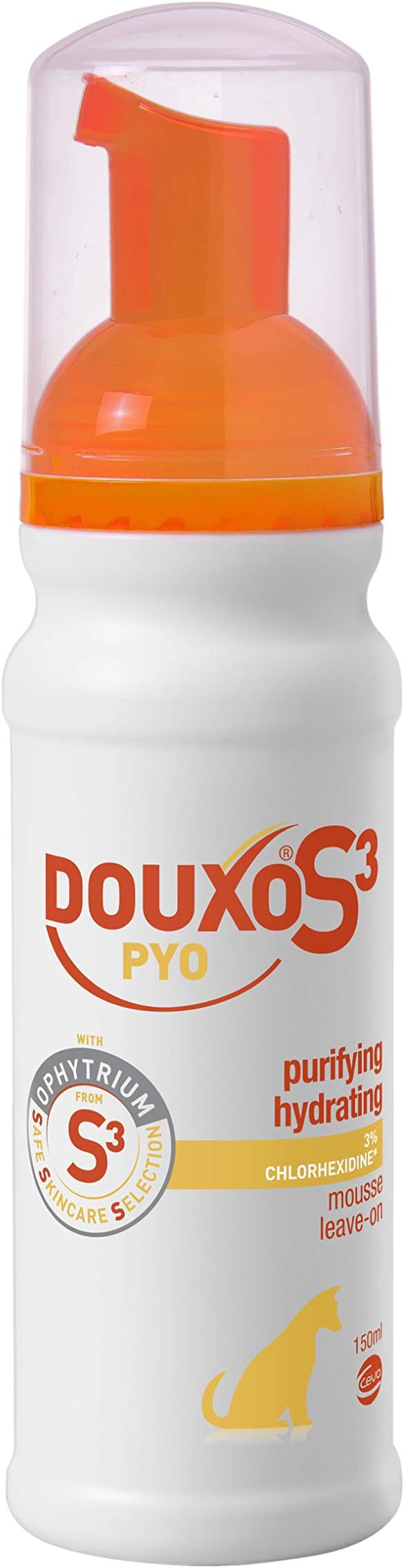DOUXO S3 PYO Antibacterial and Antifungal Dog Leave-on Mousse - Veterinary Recommended and Clinically Proven - Hypoallergenic Fragrance - no bath needed - Safe Skincare Selection - 150ml