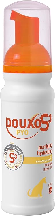DOUXO S3 PYO - Mousse - Dog Hygiene - Antibacterial and Antiyeast - 150ml & S3 PYO - Shampoo - Dog & Cat Hygiene - Antibacterial and Antiyeast - 200ml