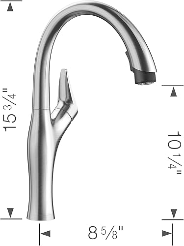 Vista 37 de BLANCO, Café Brown 442032 ARTONA - Grifo de cocina con doble rociador a juego de colores, 1.5 GPM PVD ACERO/CAFÉ
