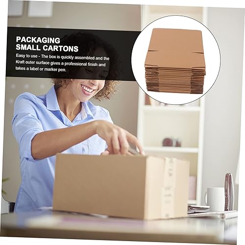 Miniatura 7 de FUNOMOCYA Cartón reciclable del buzón del buzón del regalo de los cartones pequeños del embalaje duro estupendo del trazador de líneas de Kraft 20 PC