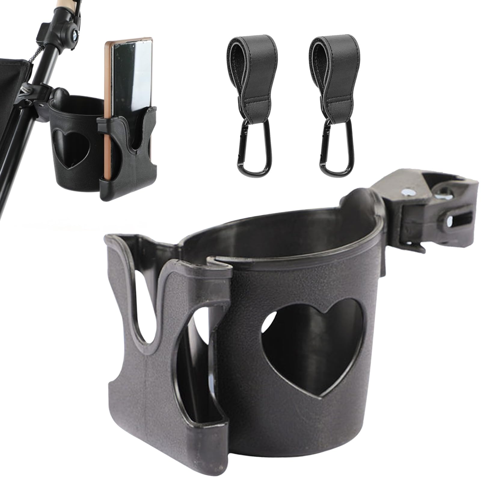 Portabicchieri Universale Per Passeggino E Bici - Regolabile, Con Portaciuccio E Portacellulare - Foto 9