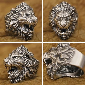Amazon | [LINSION] 925スターリングシルバー 咆哮するライオン 獅子