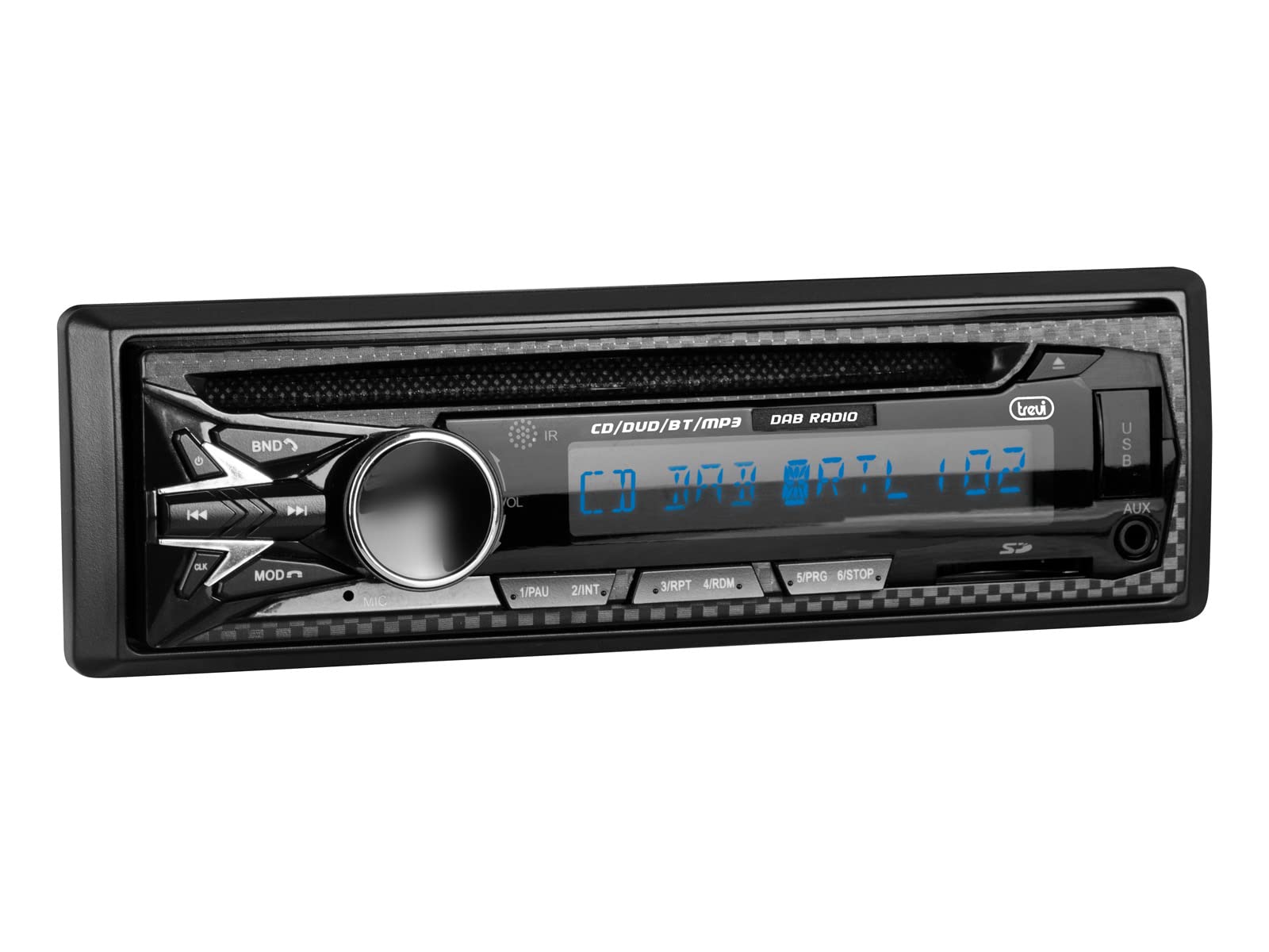 Trevi XCD 5790 DAB Autoradio Digitale 180W, Lettore CD, Audio Wireless Vivavoce, USB, SD Card, AUX-IN, Antenna Inclusa