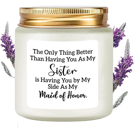 Lavender Scented Matron of Honor Proposal Gift Candle - Maid of Honor Candle