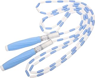 Obuyke Corda de pular segmentada com contas e alças de silicone para adultos, crianças, atividades físicas internas e externas, pode escrever nome e classe