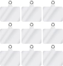 TBOC Patches for Hanging Mobile Neck with Cord Strap Case Cover [9 Units] Colour [Transparent] Hanging Ribbon Holder Mobile Keys Cases Key Holder Universal Accessories [9 X Transparent]