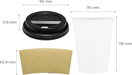 Miniatura 5 de Karat Vaso desechable de 16 onzas, paquete de 250, perfecto para llevar bebidas y fiestas, resistente, resistente al calor (taza de 16 onzas + tapa
