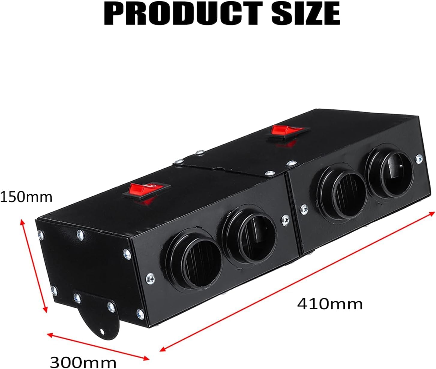 MACHSWON 12V 500W Portable Windscreen Car Auto Heater Defroster Demister 4 Ports Warm Fan Windscreen Car Heater Air Heater Defroster Demister Warm Fan 4 Ports Car Windscreen