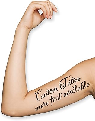 Custom Temporary Tattoo for Adults with Personalized Text Name, Fake Tattoo Sticker for Women and Men, Custom Name Tattoo (3