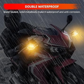 Baceyong 1pc Motorcycle Indicators Motorbike Turning Indicators Amber Light, Motorbike LED Blinker Lamp, Compatible with HONDA CBR500R/CB500F /CB500X/CBR650 F/CB650F 2 Wire, Smoke Lens