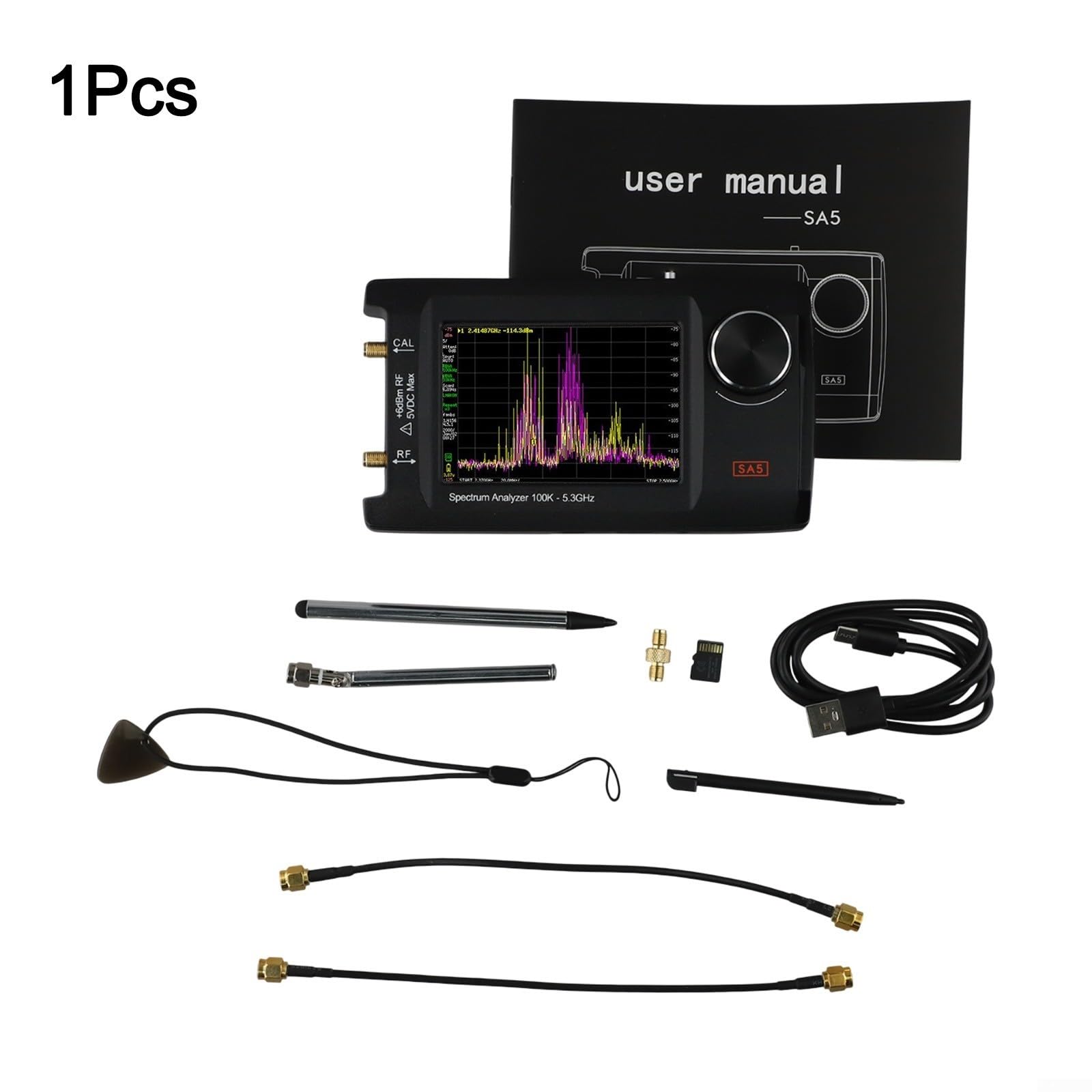 Analizzatore di spettro portatile SA5 con LCD IPS da 4 pollici, da 100 kHz