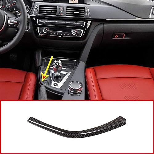 YIWANG Tiras de cambio de engranajes de coche de fibra de carbono real en forma de L para BMW F80 F82 F83 M3 M4 2014-2018 Accesorios de conducción