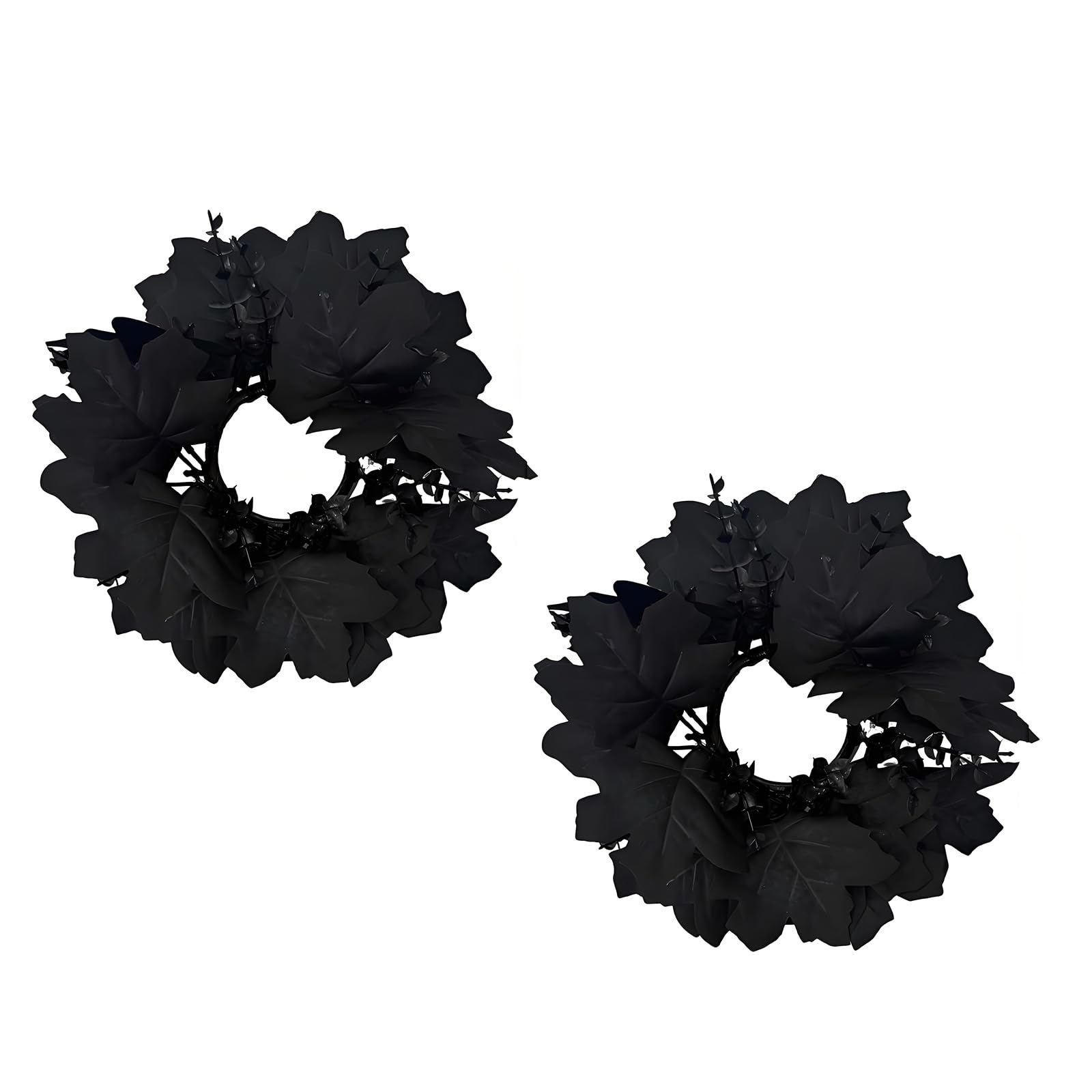 Veltros Artificial Foliage Accent Wreath, Halloween Round Centerpiece Decor for Indoor Table Mantel Home Arranging Seasonal Centerpiece Accent Gothic Tabletop Decor Indoor Autumn Mantel Entry Console
