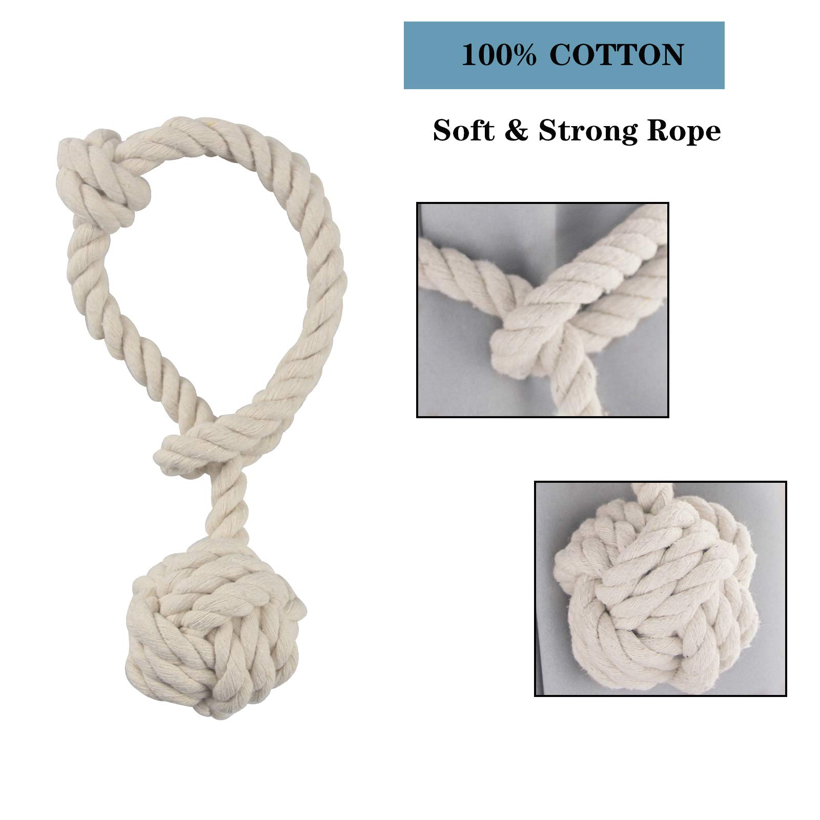 Lot de 4 embrasses à rideaux en corde de coton faites à la main - Accessoires de décoration pour rideaux, salon, bureau, fenêtre - Aucun outil nécessaire - Beige