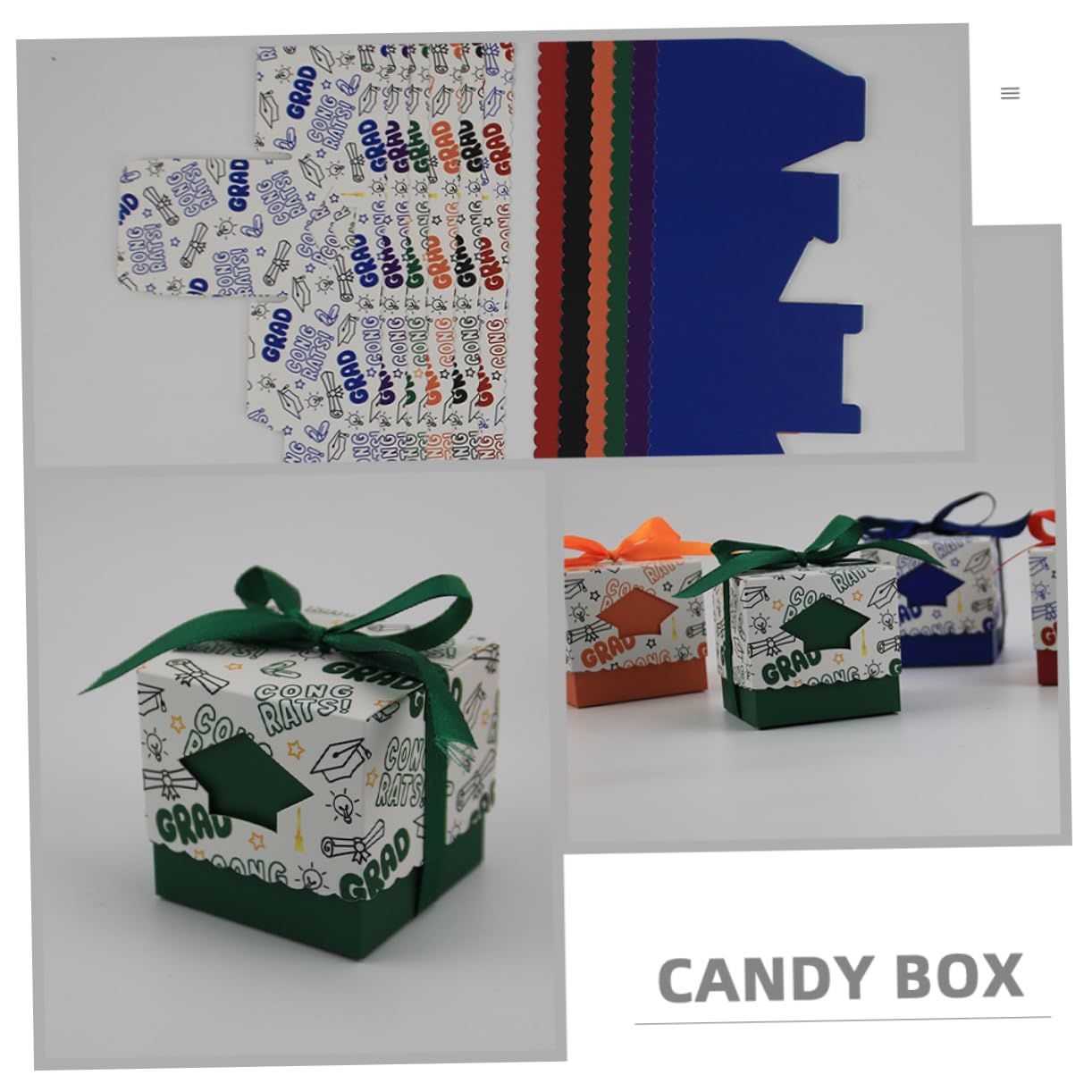 Mikikit 50stücke Abschluss Candy Box Aus Papier Zur Verpackung Von Abschlussgeschenken Für Partyfavors Geeignet Für Nüsse Kekse Schokolade Bonbons Und Kleine Gegenstände