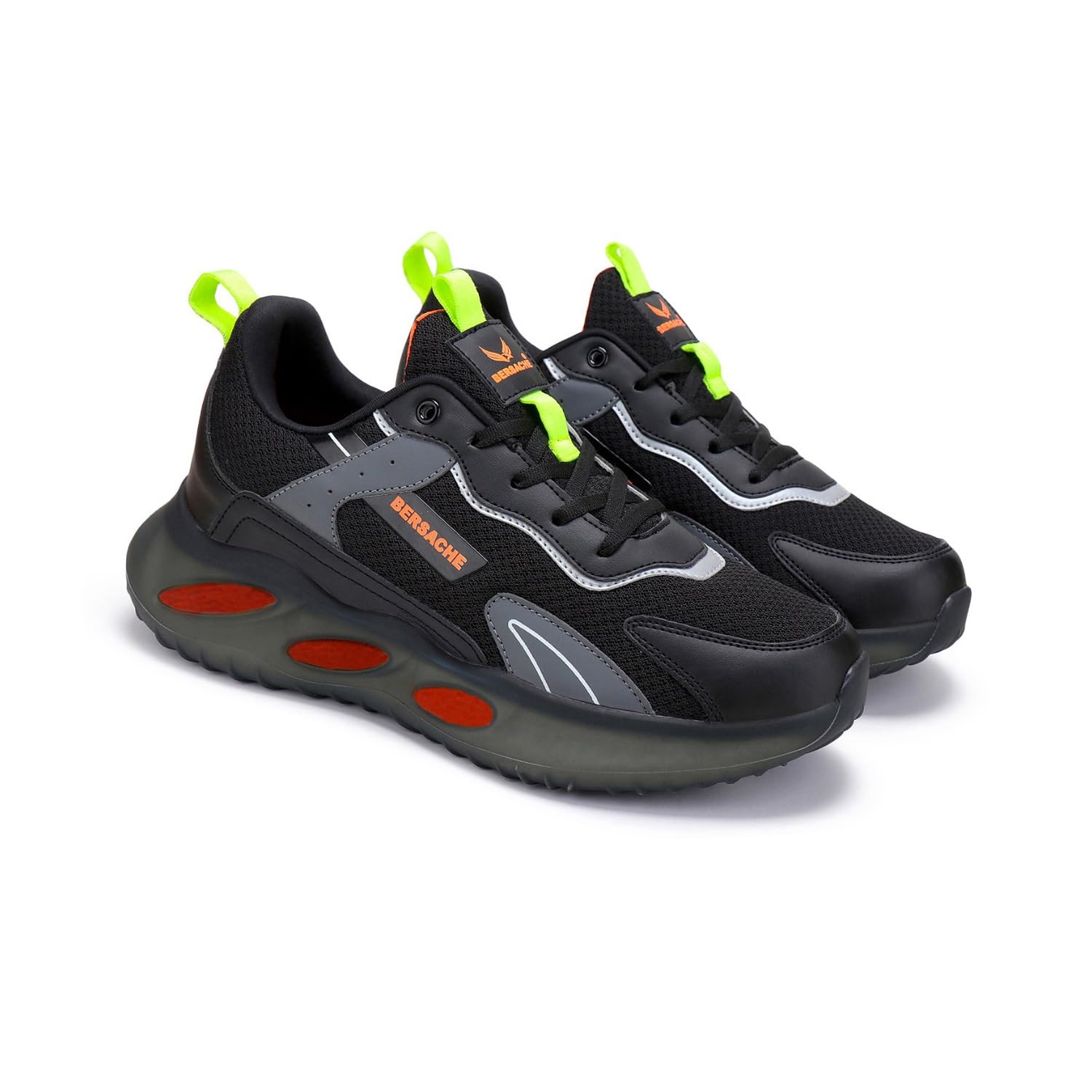 Bersache Lightweight Sports Running Walking Gym Sneakers Trekking Hiking Lace Up Shoes For Men Black - 8 Uk (B0BVQLFG1V) Amazon Price History, Amazon Price Tracker