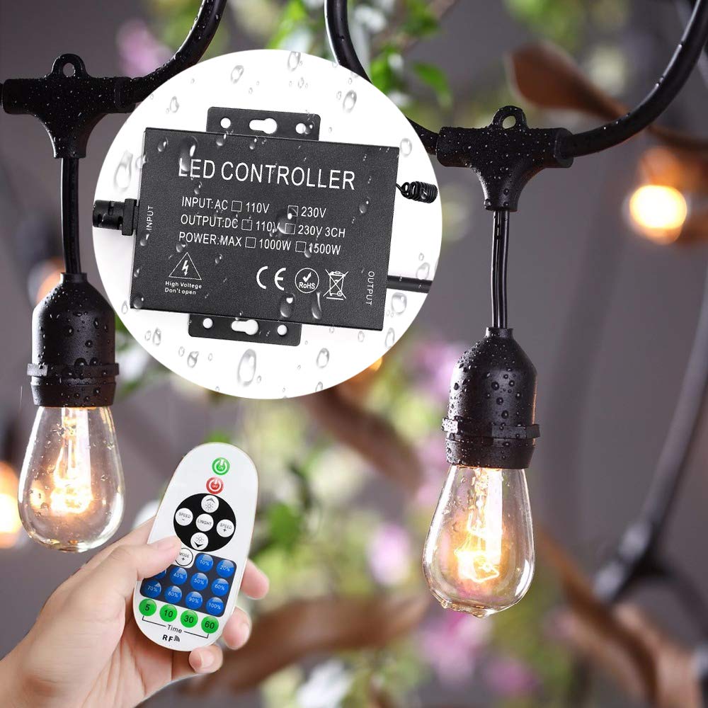 Regulador Universal de 220 V, Regulador Intensidad, Mando a Distancia RF de 23 Teclas + Controlador de 1500 W, Modelo General para Tira LED de 220 V, Bombillas LED/Luz Artificial