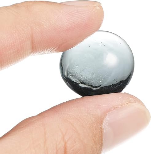 Miniatura 4 de MECCANIXITY Canicas decorativas de vidrio plano de 0.669-0.748 in, cuentas de relleno de jarrón de rocas, guijarros grises para decoración de mesa