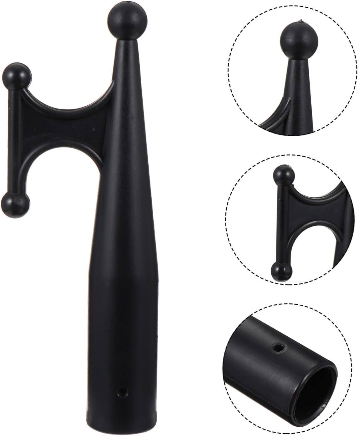 YARNOW Nylon Boat Hook Floating Hook Attachment for 28mm Extension Pole Sturdy Black Replacement End for Kayak Yacht Mooring and Boating Use