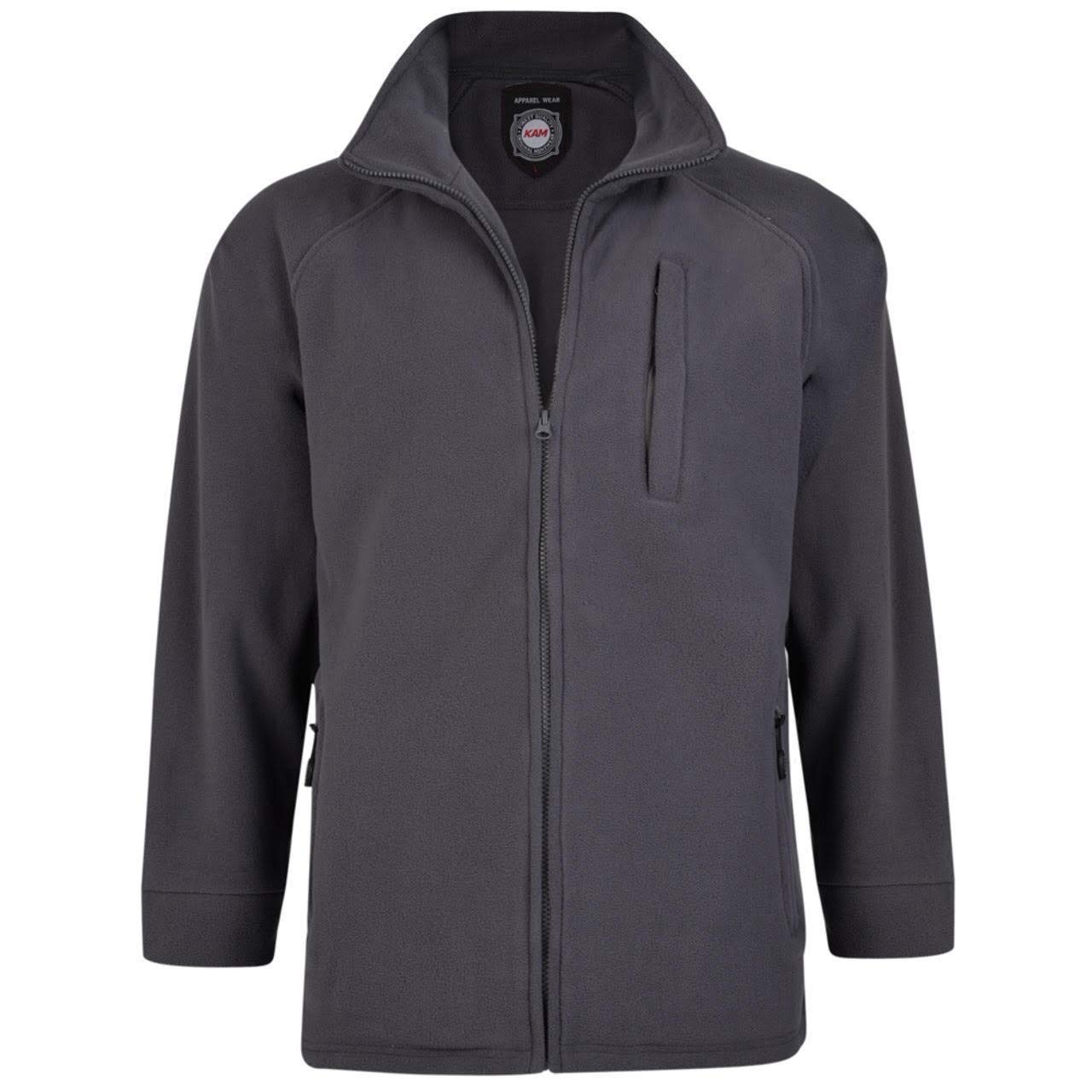 Kam Men's Microfibre Fleece Jacket (437) in Charcoal 4XL