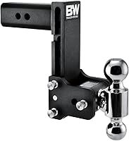 B&W Tow & Stow TS20040B Adjustable Ball Mount Hitch - 2.5" Receiver, Dual 2"/2-5/16" Balls, 7" Drop, 18,000 GTW