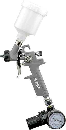 Miniatura 2 de NuMax SPS08 Neumático 0.031 in Punta Mini HVLP Gravedad Alimentación Pistola de pulverización con 125 cc Copa de Plástico