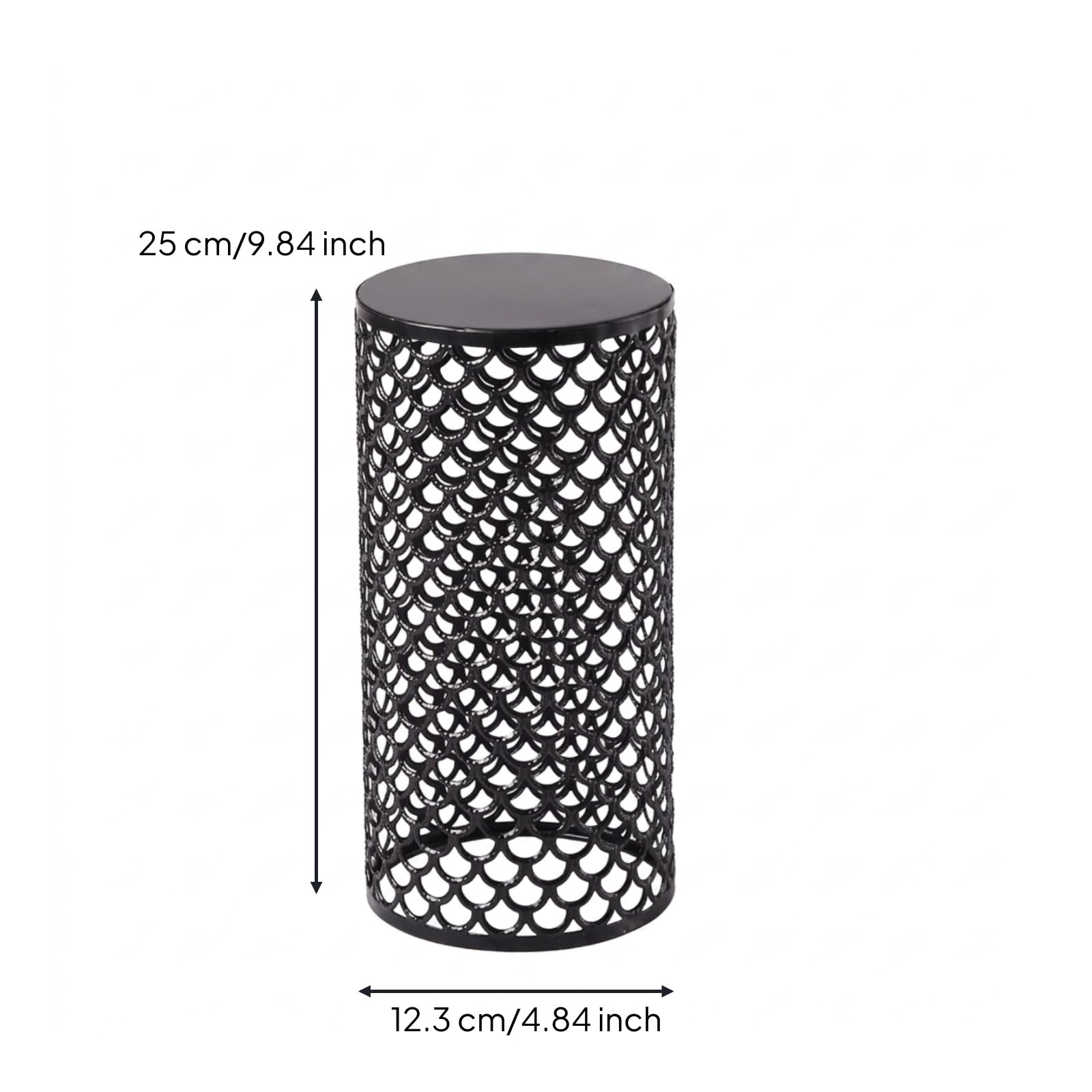 predolo Espositore in Metallo Decorativo Supporto con Lati Traforati Leggero Vassoio per Pasticceria, Matrimoni, Nero, Grande Rotondo