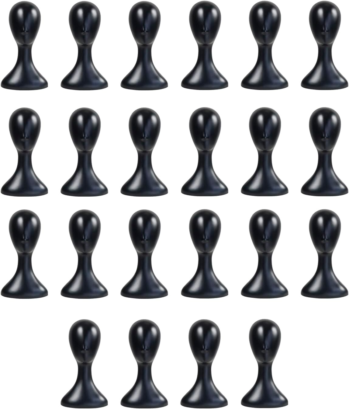 16 Inch Studio Limited Professional Plastic Mannequin Head Durable Women Model Wig Head Stand Torso Styling Making Display Holder with Jack for Wigs, Hat, Mask, Headdress, Necklace (Black, 22 Pack)