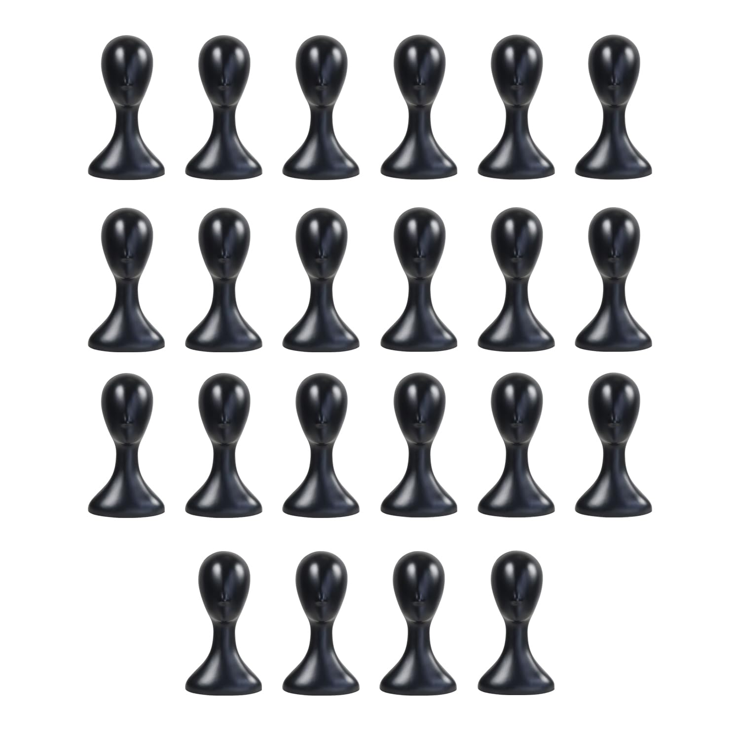 16 Inch Studio Limited Professional Plastic Mannequin Head Durable Women Model Wig Head Stand Torso Styling Making Display Holder with Jack for Wigs, Hat, Mask, Headdress, Necklace (Black, 22 Pack)