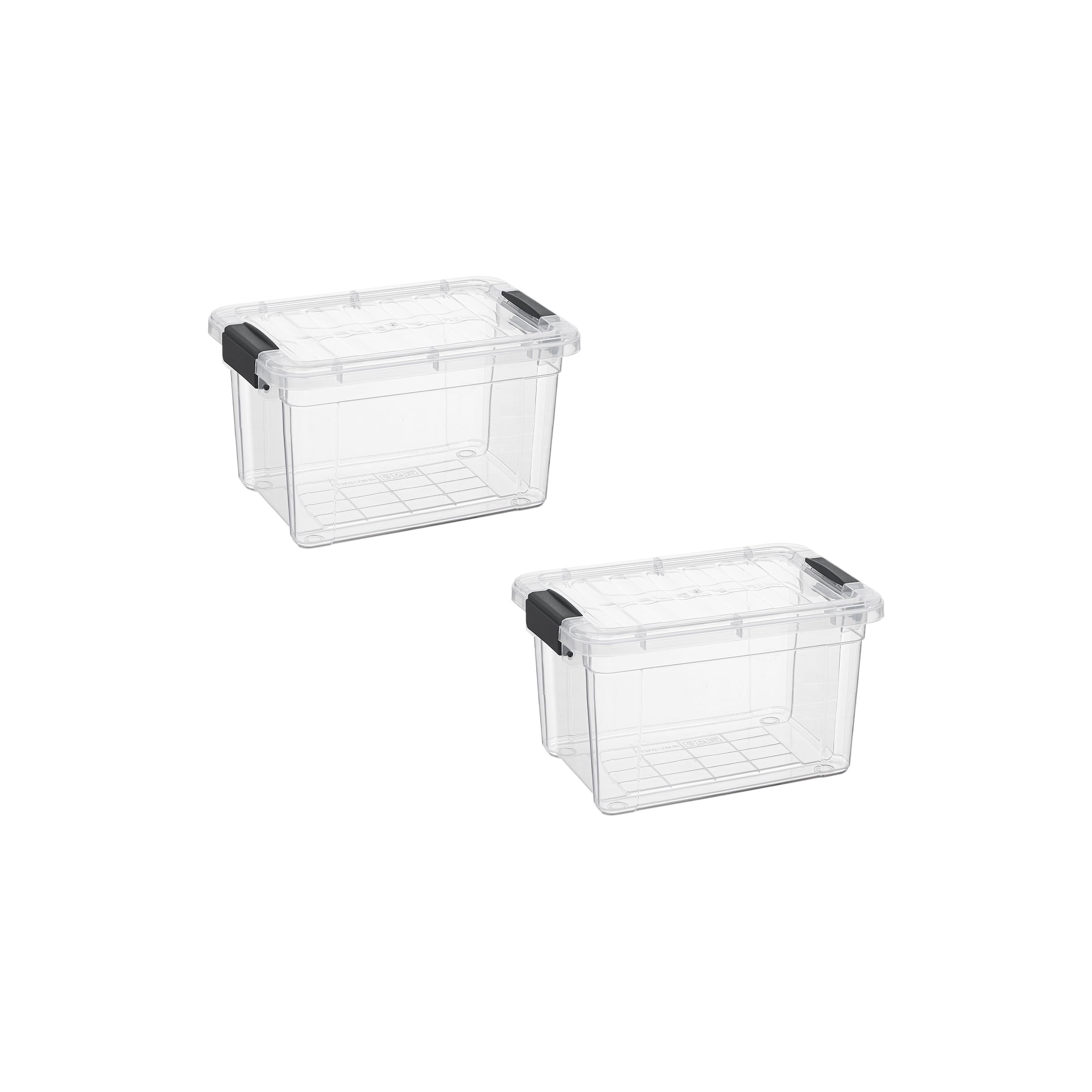 Superio 1.4 Quart Mini Clear Plastic Storage Container with Lid, Stackable Small Organizer Box for Crayons, Art Supplies, Beads, Sewing, Stationery &amp; Food Storage, 2 Pack